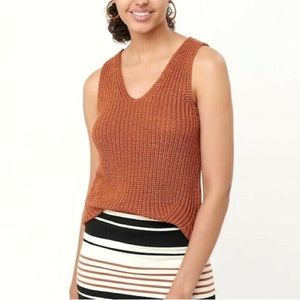 Loft sleeveless sweater (mud orange/rust brown color)